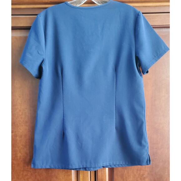 Figs Women's Small Casma Three Pocket Scrub Top V-Neck Navy Blue - Picture 4 of 4